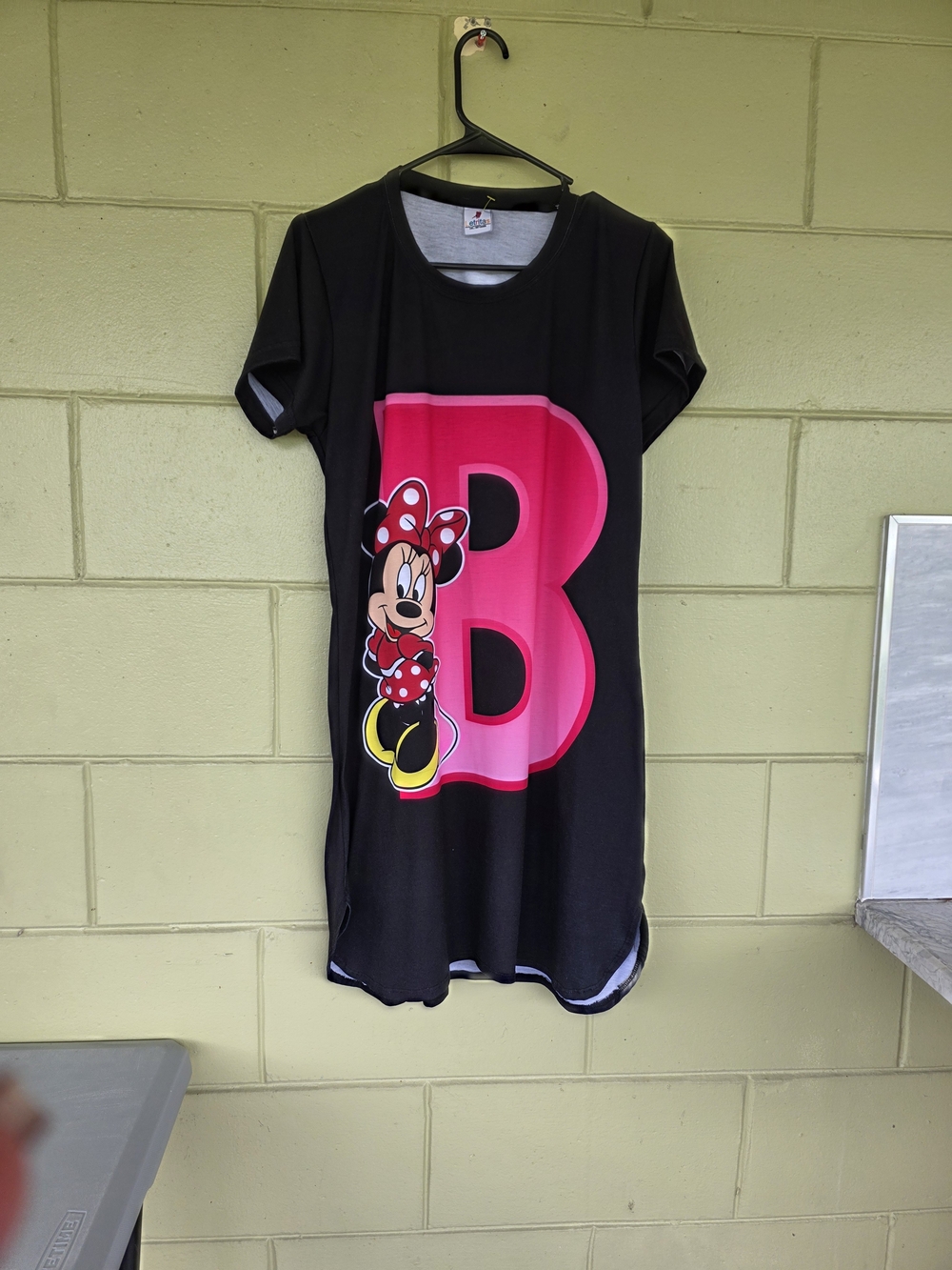 Black Midi Dress with Pink Minnie B Graphic
